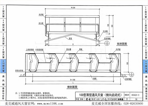 10D型薄型通风天窗