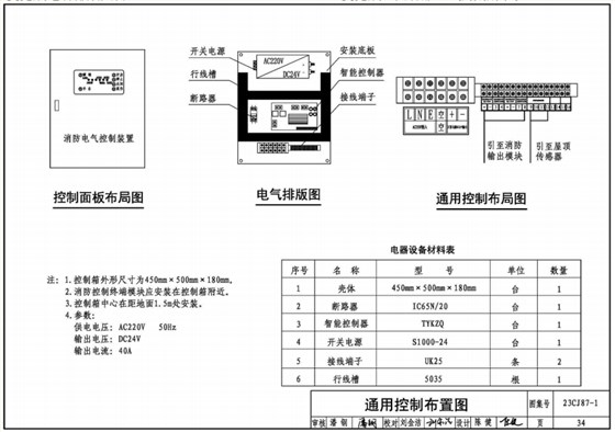 23CJ87-1通用控制布置图