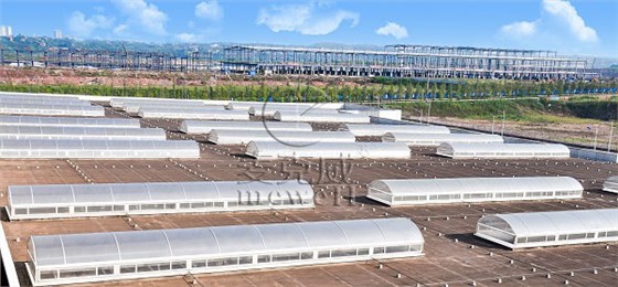 麦克威圆拱型侧开式电动采光排烟天窗