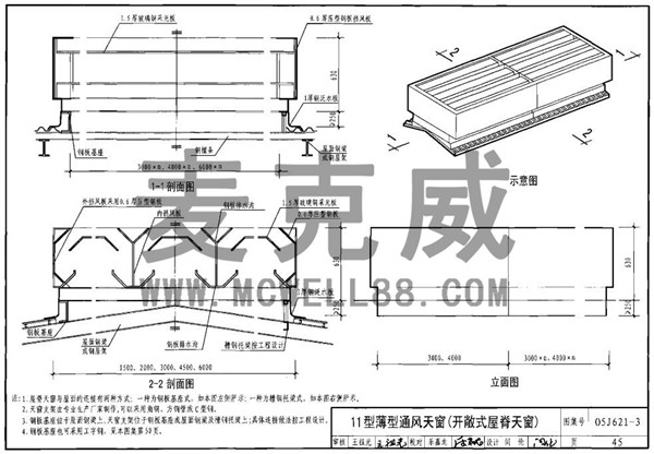 11型薄型屋顶天窗图例